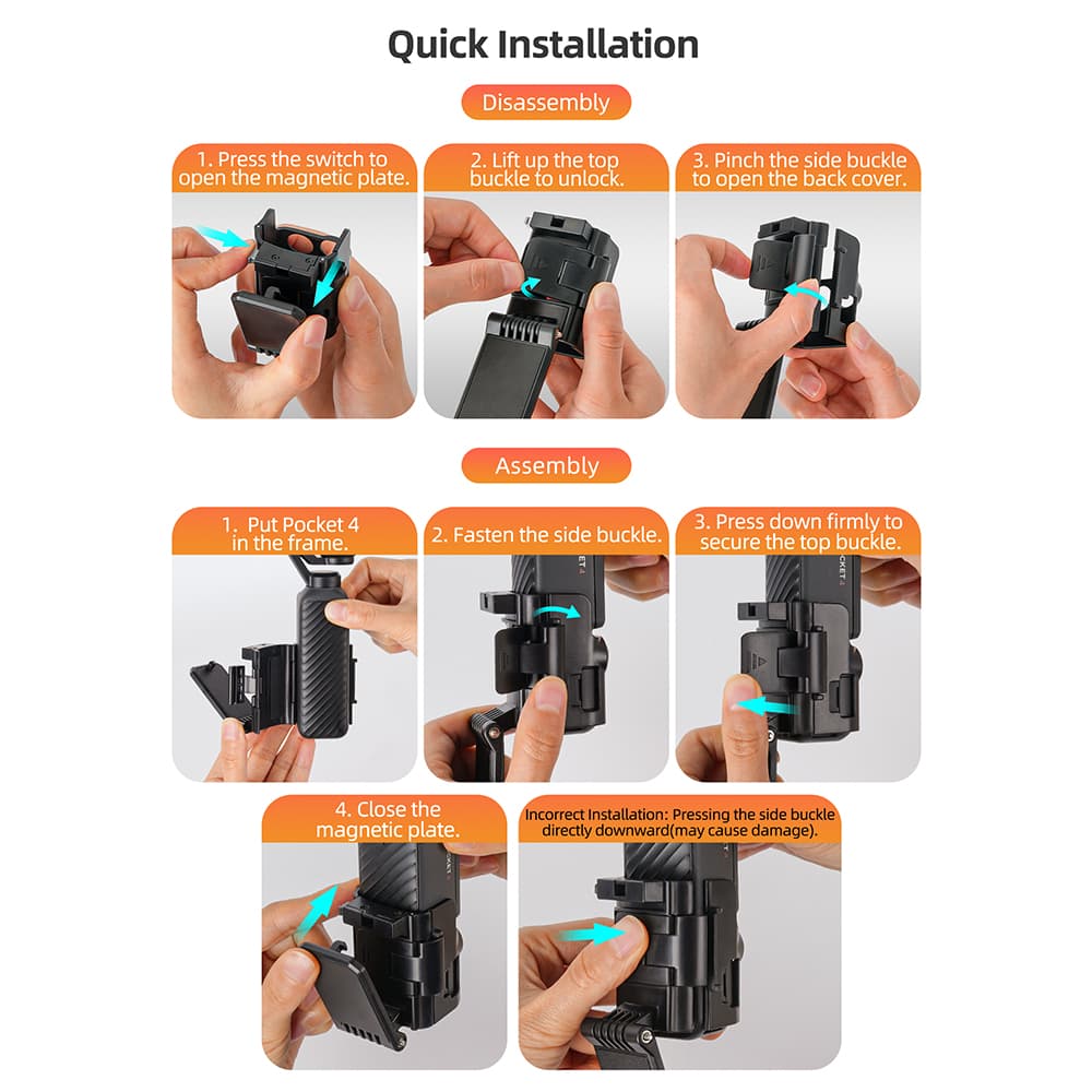 สําหรับ DJI Pocket 4 ฐานขาตั้งแม่เหล็ก Osmo Pocket 3 ฐานขาตั้งแม่เหล็กปรับมุมโต๊ะอเนกประสงค์สําหรับ DJI Pocket 4/3 อุปกรณ์เสริมฐาน รูปที่ 8