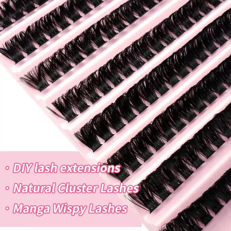 Professional 80D D-Curl Volume Eyelash Clusters Kit 8-16 มม.สําหรับ 3D Wispy DIY Extensions รูปที่ 9