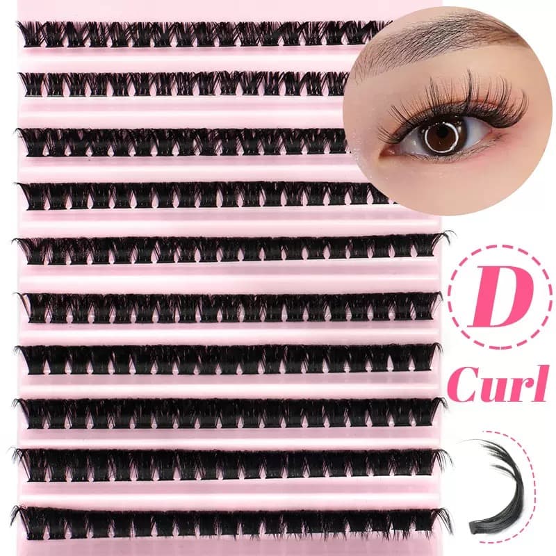 Professional 80D D-Curl Volume Eyelash Clusters Kit 8-16 มม.สําหรับ 3D Wispy DIY Extensions รูปที่ 8
