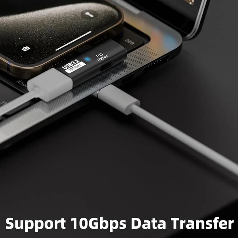 Vga to type c 2in1 USB 3.2 OTG Splitter PD 100W Fast Charging Adapter Charger สําหรับโทรศัพท์แท็บเล็ตสําหรับ Macbook Hard Disk หูฟัง รูปที่ 4