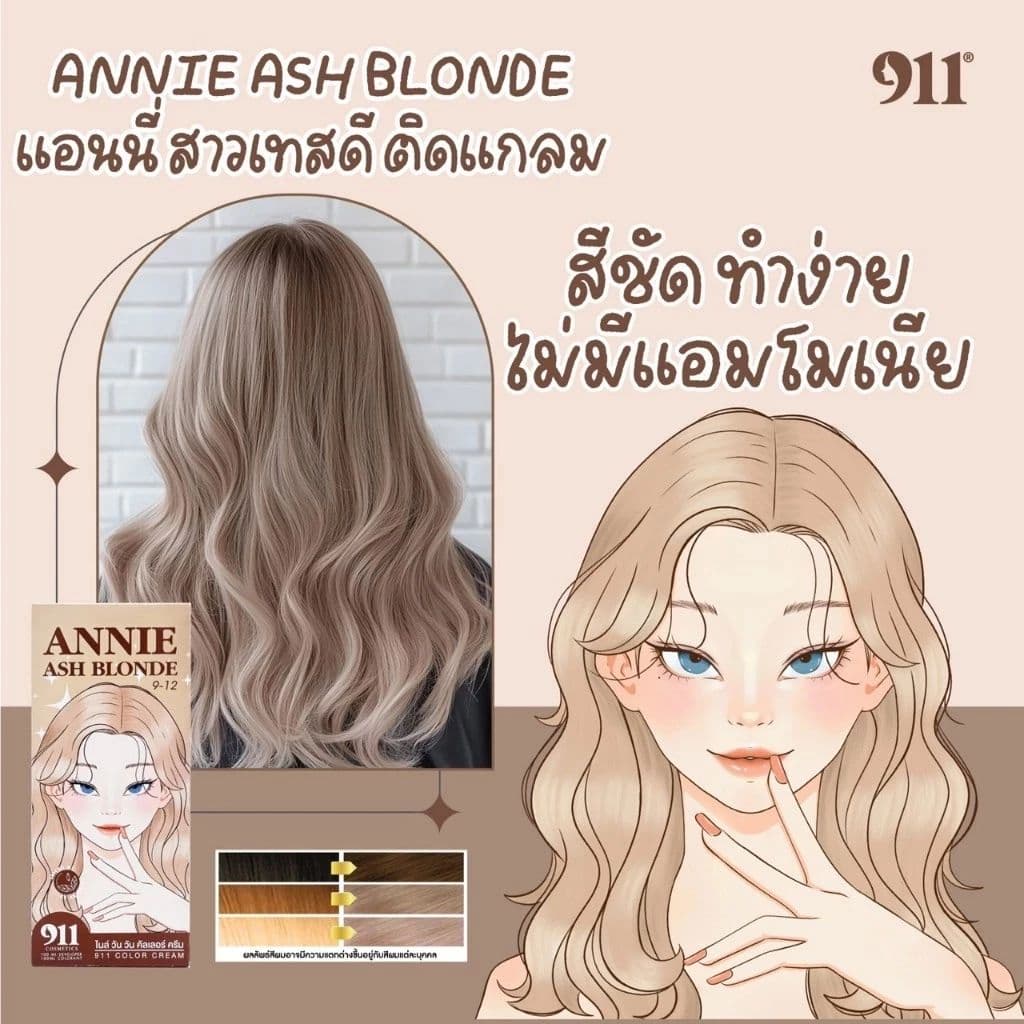 ไนล์ วัน วัน สีย้อมผม 911 Hair Color Cream / Bleaching Cream รูปที่ 3