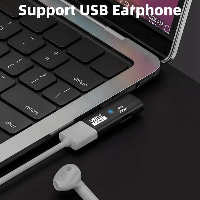 Vga to type c 2in1 USB 3.2 OTG Splitter PD 100W Fast Charging Adapter Charger สําหรับโทรศัพท์แท็บเล็ตสําหรับ Macbook Hard Disk หูฟัง รูปที่ 7