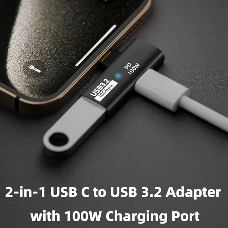 Vga to type c 2in1 USB 3.2 OTG Splitter PD 100W Fast Charging Adapter Charger สําหรับโทรศัพท์แท็บเล็ตสําหรับ Macbook Hard Disk หูฟัง รูปที่ 5