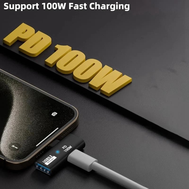 Vga to type c 2in1 USB 3.2 OTG Splitter PD 100W Fast Charging Adapter Charger สําหรับโทรศัพท์แท็บเล็ตสําหรับ Macbook Hard Disk หูฟัง รูปที่ 6
