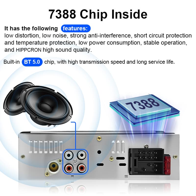รถวิทยุสเตอริโอ 1 Din MP3 เครื่องเล่น FM เสียงเพลง USB SD บลูทูธดิจิตอลพร้อมสล็อต Dash อินพุต AUX รูปที่ 7