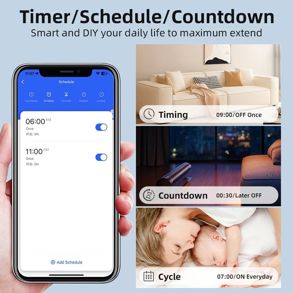 Mini 16A 2 Way WiFi DIY สวิทช์จับเวลารีเลย์ Tuya รีโมทคอนโทรลควบคุมเสียงอัตโนมัติสําหรับ Smart Life Alexa Google Home, Home Light ปรับเปลี่ยน Smart Breaker รูปที่ 5