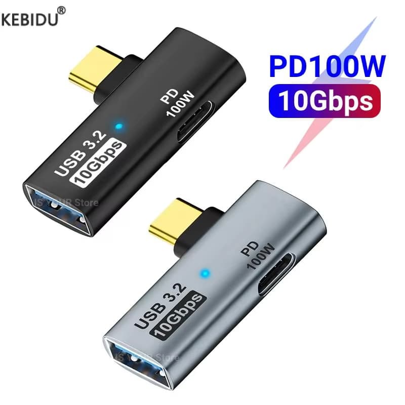 Vga to type c 2in1 USB 3.2 OTG Splitter PD 100W Fast Charging Adapter Charger สําหรับโทรศัพท์แท็บเล็ตสําหรับ Macbook Hard Disk หูฟัง รูปที่ 2