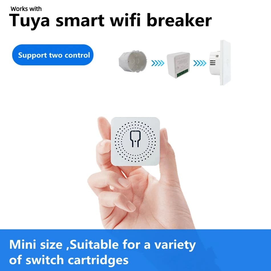 Mini 16A 2 Way WiFi DIY สวิทช์จับเวลารีเลย์ Tuya รีโมทคอนโทรลควบคุมเสียงอัตโนมัติสําหรับ Smart Life Alexa Google Home, Home Light ปรับเปลี่ยน Smart Breaker รูปที่ 6