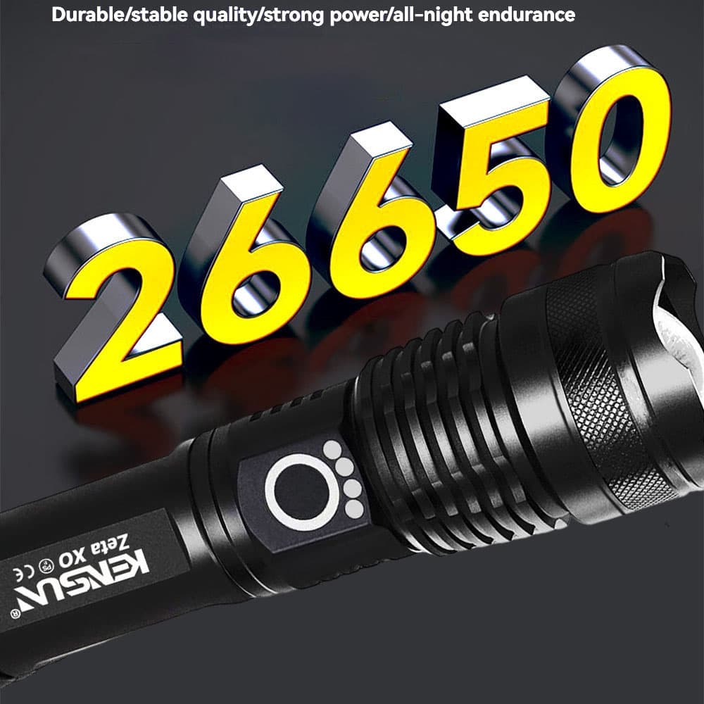 ไฟฉาย LED XHP50 กําลังสูง ชาร์จผ่าน Type-C ไฟฉายซูมได้ สําหรับตั้งแคมป์ กิจกรรมกลางแจ้ง และใช้ในกรณีฉุกเฉิน 18650 รูปที่ 5