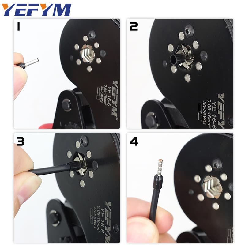 YEFYM One Piece YE 16-6 Tubular Terminal Crimping Tool Mini คีมสําหรับ 0.08–16mm2 30–5AWG เทอร์มินัลไฟฟ้าขนาดใหญ่ รูปที่ 5