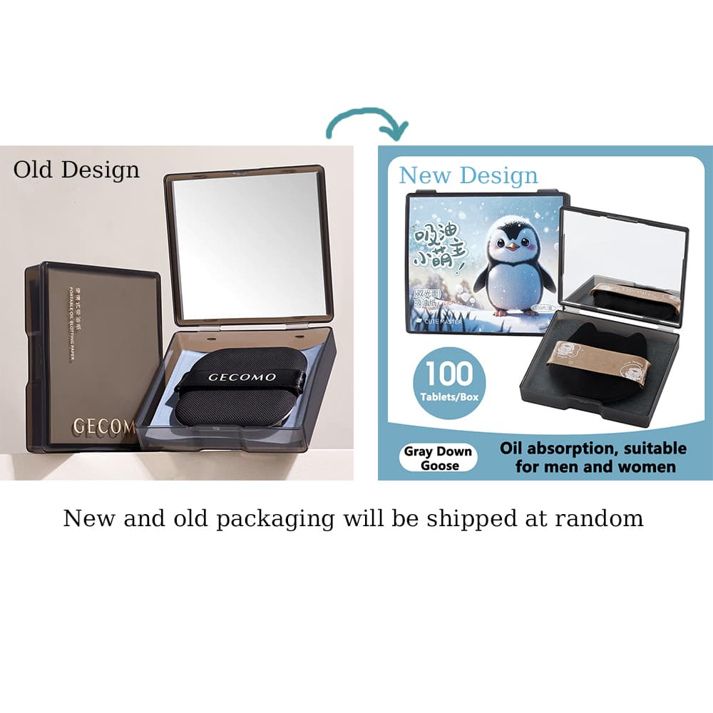 Gecomo Bamboo Charcoal Oil Absorbing Paper Oil Control Matte Makeup Puff Mirror เครื่องมือใบหน้าแบบพกพา รูปที่ 8