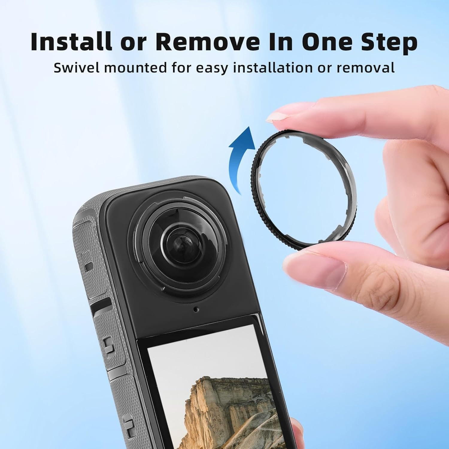 ตัวป้องกันเลนส์กล้องแอคชั่น Insta360 X5/X4/X3 ป้องกันรอยขีดข่วน แพ็ค 2 ชิ้น รูปที่ 4