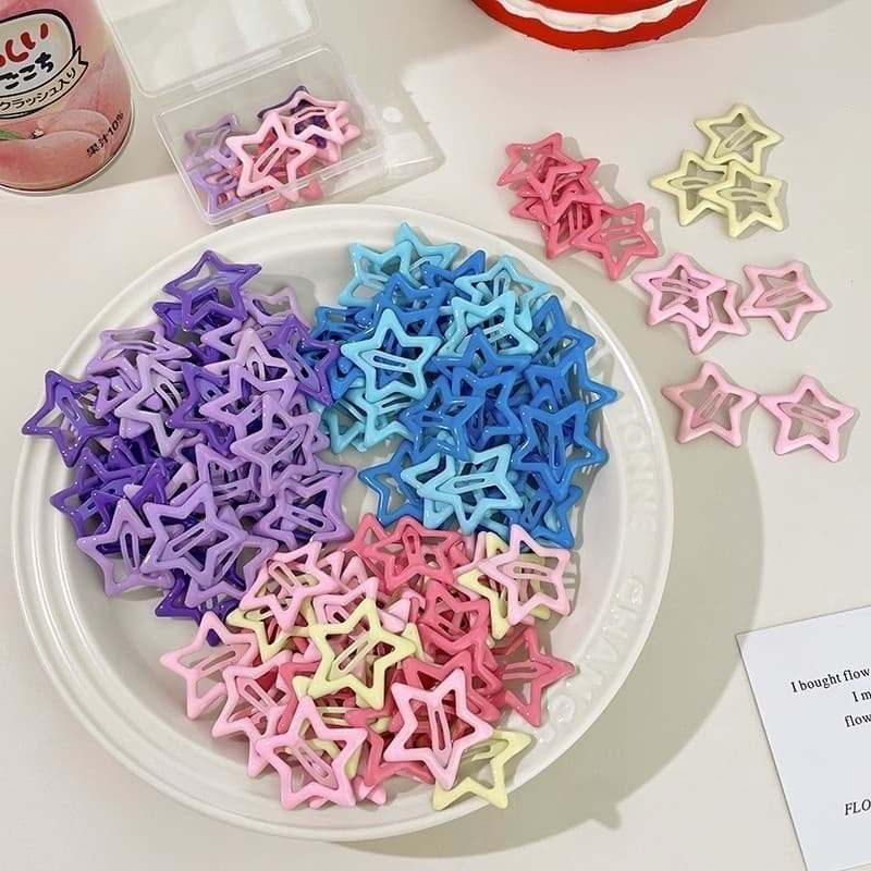 สีสัน Star กิ๊บติดผมสําหรับสาวแฟชั่น Hairpins ด้านข้าง Bangs เด็กอุปกรณ์เสริมผม Headwear 50 ชิ้น รูปที่ 7