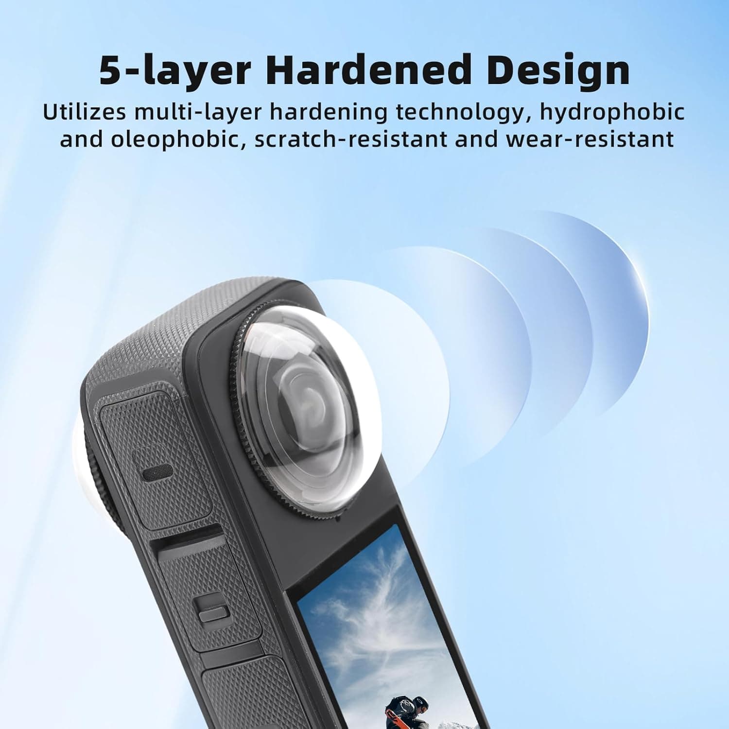 ตัวป้องกันเลนส์กล้องแอคชั่น Insta360 X5/X4/X3 ป้องกันรอยขีดข่วน แพ็ค 2 ชิ้น รูปที่ 5
