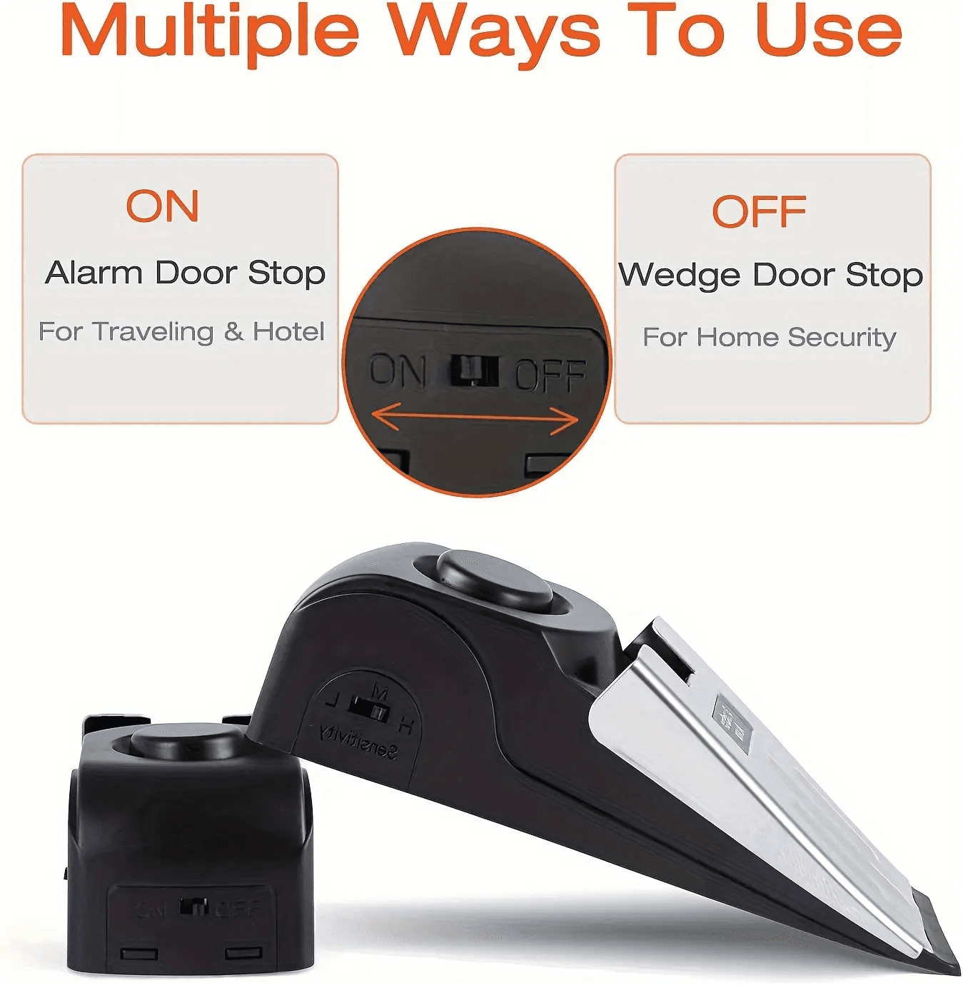 โรงแรมประตูหยุด Anti-Theft ALARM กันชนประตูนาฬิกาปลุก Devic HD ใช้งานง่ายวัสดุทนทาน รูปที่ 3