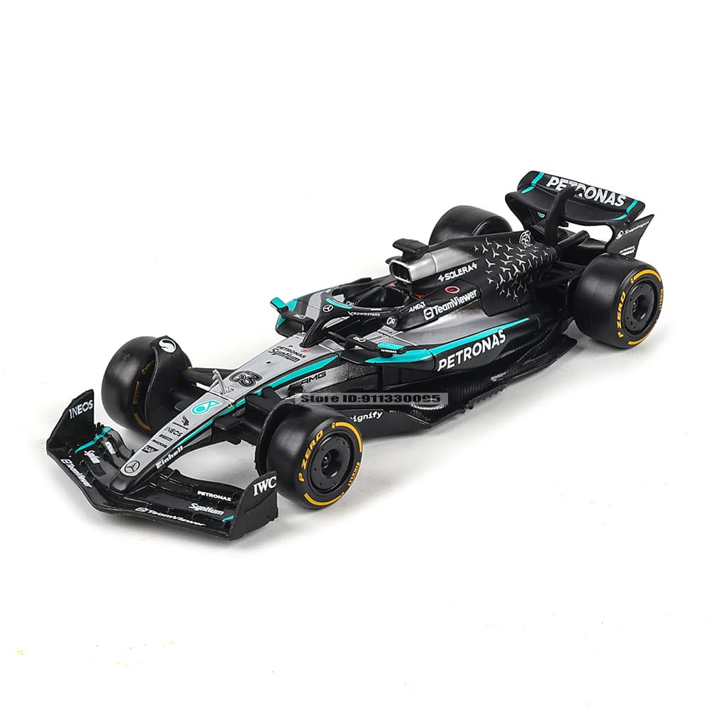 Bburago 1:43 Scale W16 F1 Die-Cast รุ่น - George Russell และ Kimi Antonelli 2025 Edition รถบัสของเล่นเครนรถบรรทุกของเล่น F1 Mercedes รูปที่ 3