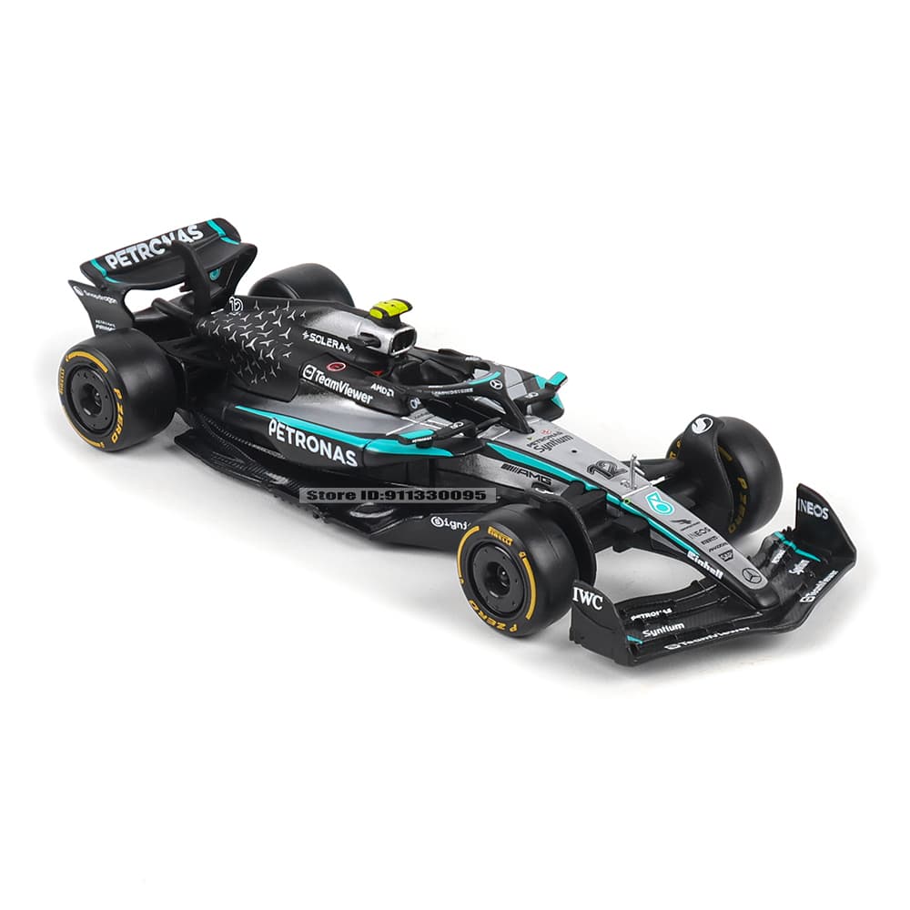 Bburago 1:43 Scale W16 F1 Die-Cast รุ่น - George Russell และ Kimi Antonelli 2025 Edition รถบัสของเล่นเครนรถบรรทุกของเล่น F1 Mercedes รูปที่ 5