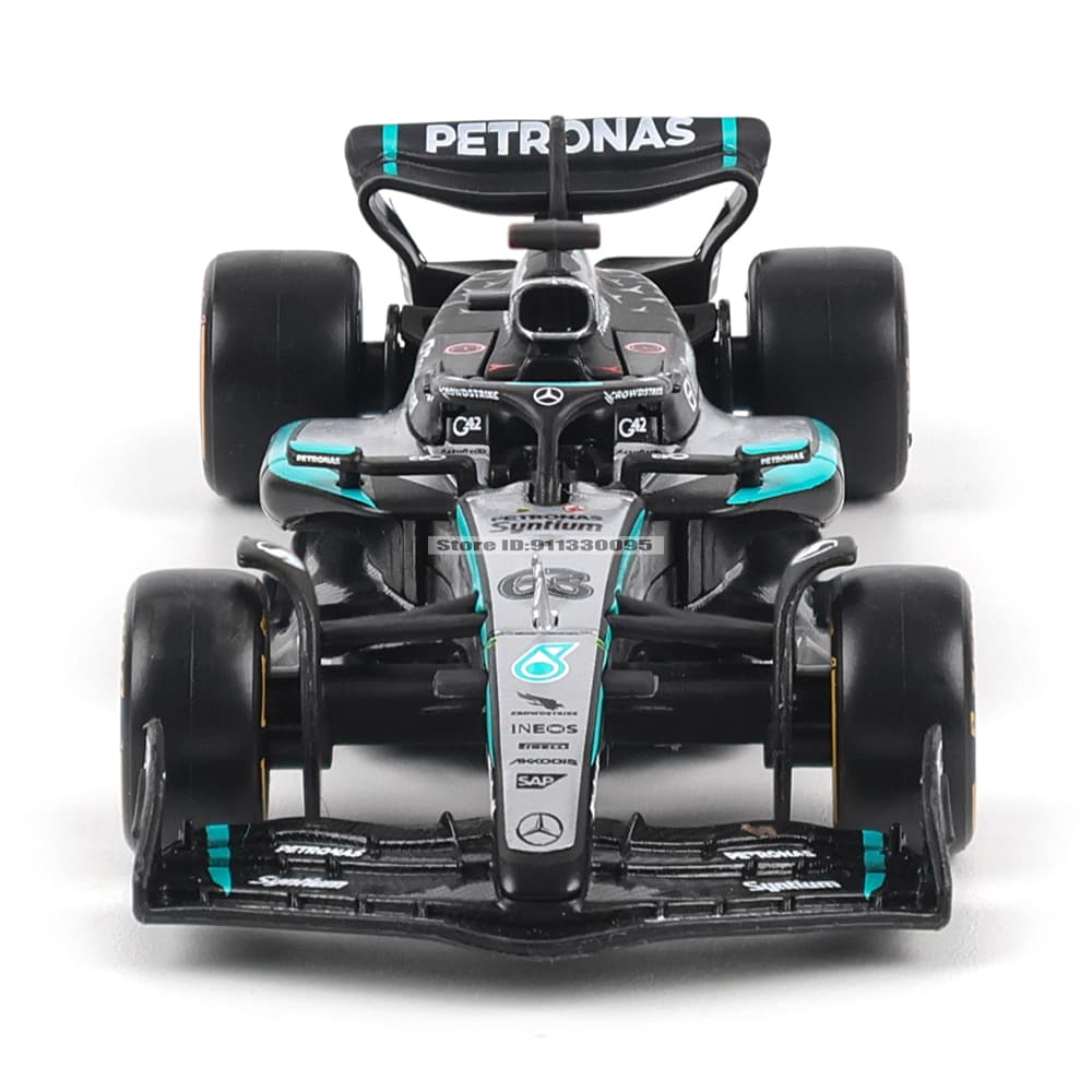 Bburago 1:43 Scale W16 F1 Die-Cast รุ่น - George Russell และ Kimi Antonelli 2025 Edition รถบัสของเล่นเครนรถบรรทุกของเล่น F1 Mercedes รูปที่ 6