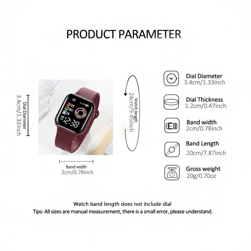 Kids Simple Heart Digital Sports Watch สร้อยข้อมือวงซิลิโคน รูปที่ 8