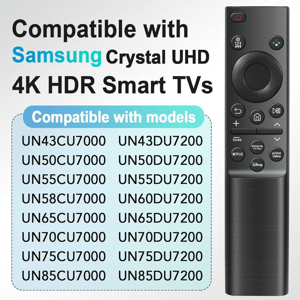 รีโมทสํารองสําหรับรีโมททีวี Samsung Crystal UHD และใช้ได้กับทีวีสมาร์ท Samsung CU7000 DU7200 ซีรีส์ รูปที่ 1