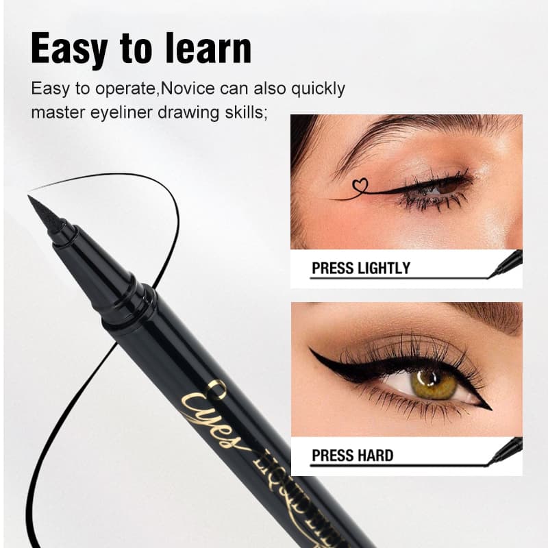 GICYMANTY Smooth Eyeliner Pen, Long-Wearing Smudge Proof Eye Makeup, Daily Xmas Party Essential, 1 ชิ้น รูปที่ 2
