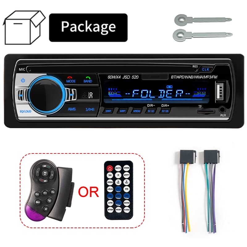 รถวิทยุเครื่องเล่นบลูทูธ 12V สําหรับรถยนต์ 24V สําหรับรถบรรทุก 1Din Sterio 1 Din สเตอริโอ FM เสียงดิจิตอล 60Wx4 รูปที่ 8