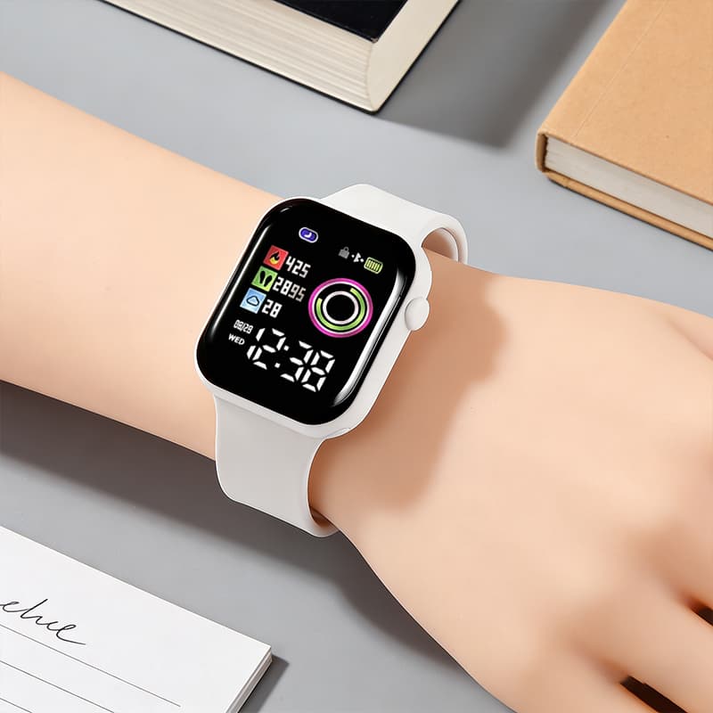 Kids Simple Heart Digital Sports Watch สร้อยข้อมือวงซิลิโคน รูปที่ 6