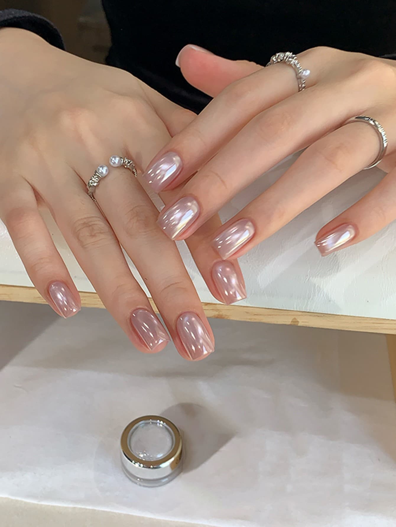 ชุดแต่งเล็บพร้อม Chrome 2 ชิ้น/เซ็ต, Mermaid & Sparkling Electroplated Powders สําหรับเจลโปแลนด์ รูปที่ 2