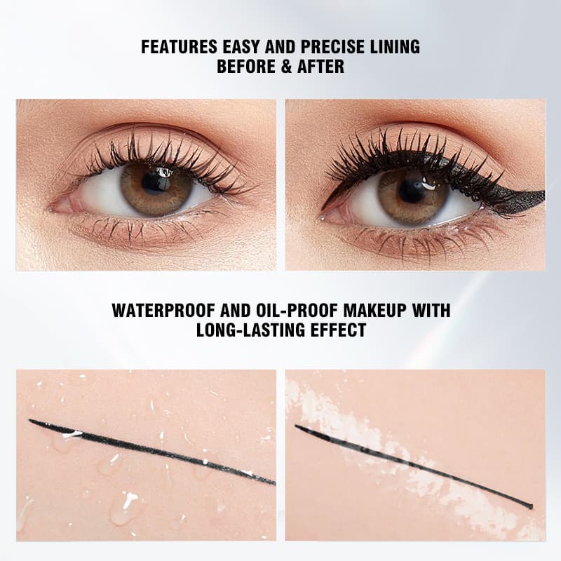 GICYMANTY Smooth Eyeliner Pen, Long-Wearing Smudge Proof Eye Makeup, Daily Xmas Party Essential, 1 ชิ้น รูปที่ 6