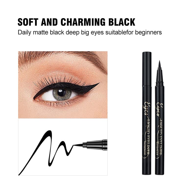 GICYMANTY Smooth Eyeliner Pen, Long-Wearing Smudge Proof Eye Makeup, Daily Xmas Party Essential, 1 ชิ้น รูปที่ 7