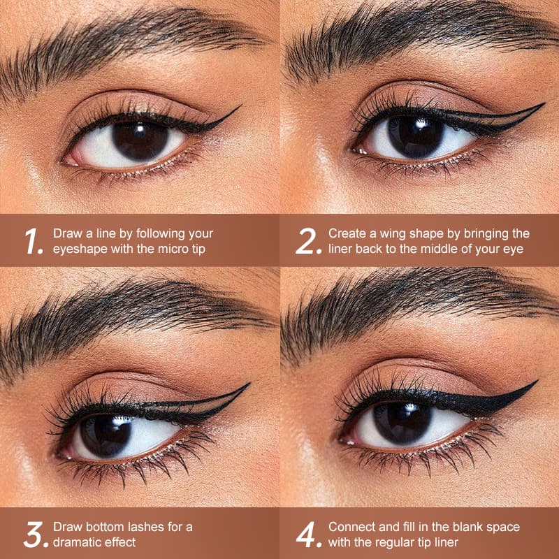 GICYMANTY Smooth Eyeliner Pen, Long-Wearing Smudge Proof Eye Makeup, Daily Xmas Party Essential, 1 ชิ้น รูปที่ 3