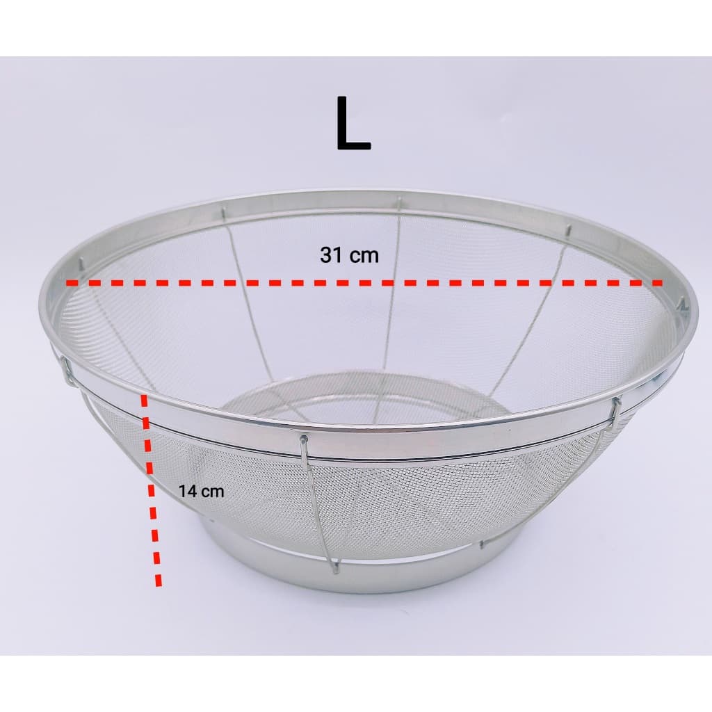 ตะแกรงล้างผัก สแตนเลส อเนกประสงค์ ตาถี่ ทรงกลม ไม่เป็นสนิม ขนาด 31 cm รูปที่ 2