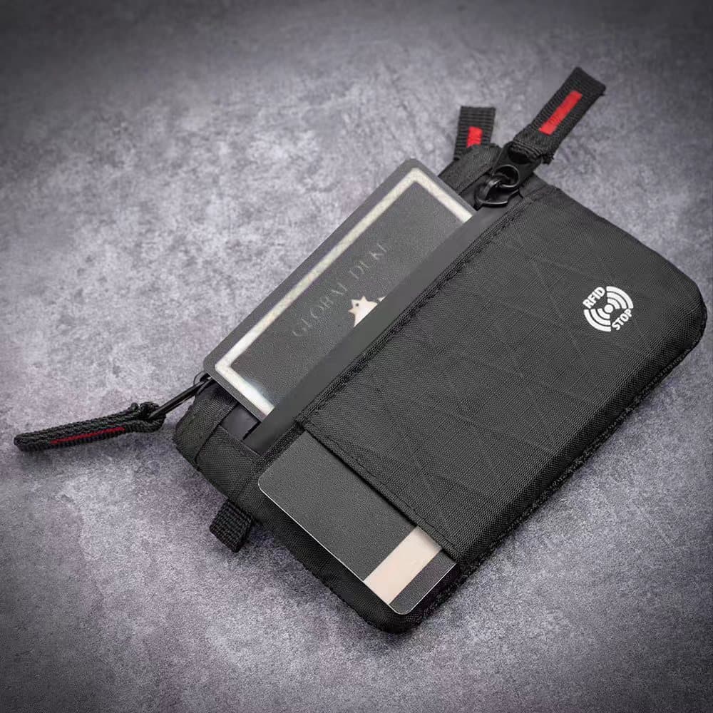 กระเป๋าสตางค์ RFID EDC บางเฉียบสําหรับผู้ชายกันน้ําพร้อมกระเป๋าใส่เหรียญแบบมีซิปและช่องเสียบการ์ดหลายช่อง รูปที่ 4