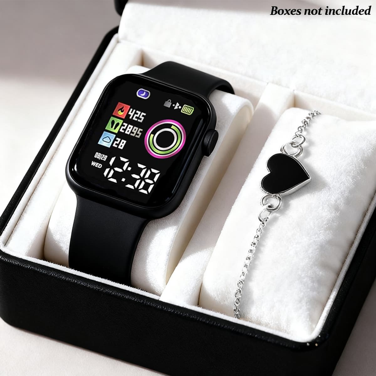 Kids Simple Heart Digital Sports Watch สร้อยข้อมือวงซิลิโคน รูปที่ 2