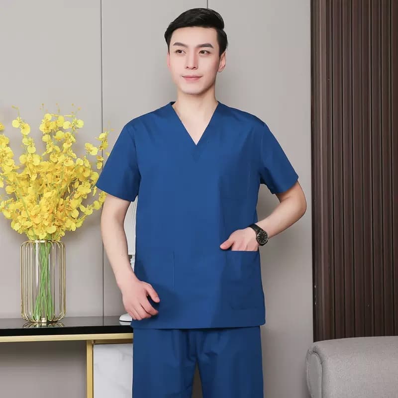 จัดส่งจากกรุงเทพฯ สครับ คอวี เสื้อ+กางเกง สําหรับห้องผ่าตัด แพทย์ พยาบาล เข้าเวร รูปที่ 8
