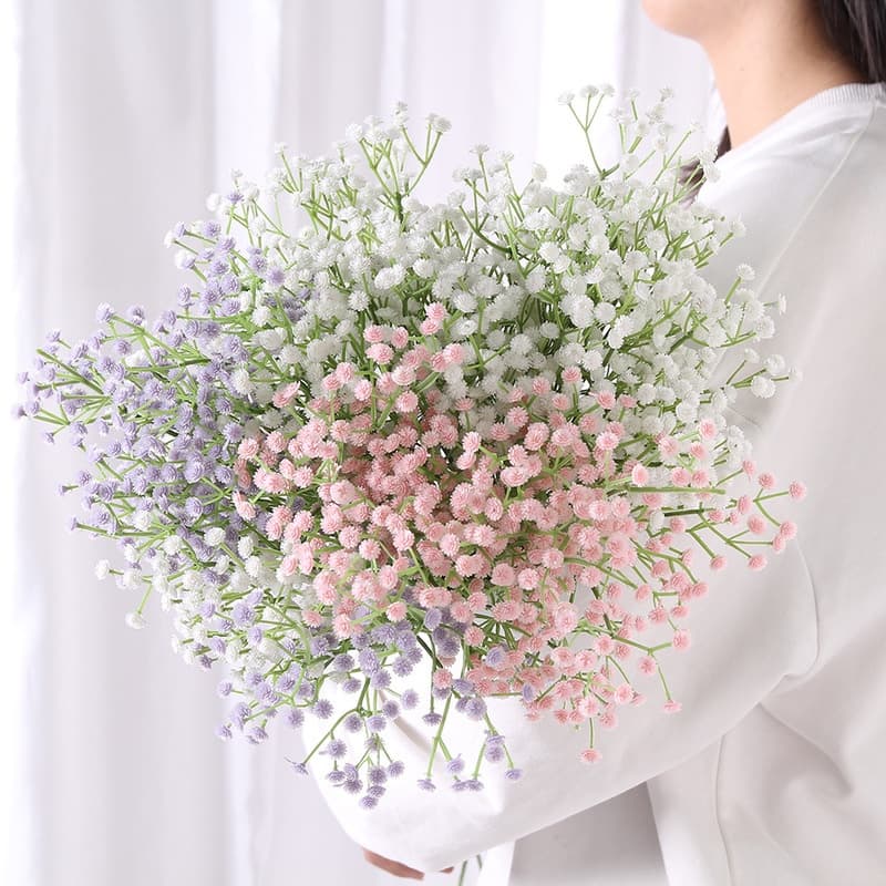 ช่อดอกไม้ประดิษฐ์ Gypsophila ตกแต่งงานแต่งงาน สไตล์ Ins ตกแต่งบ้าน ดอกไม้ปลอม รูปที่ 4