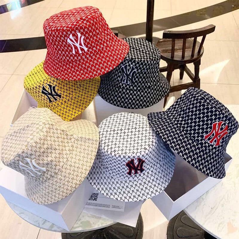 หมวกบักเก็ต NY แฟชั่นเกาหลีแบบใหม่ใส่ได้สองด้าน รูปที่ 1