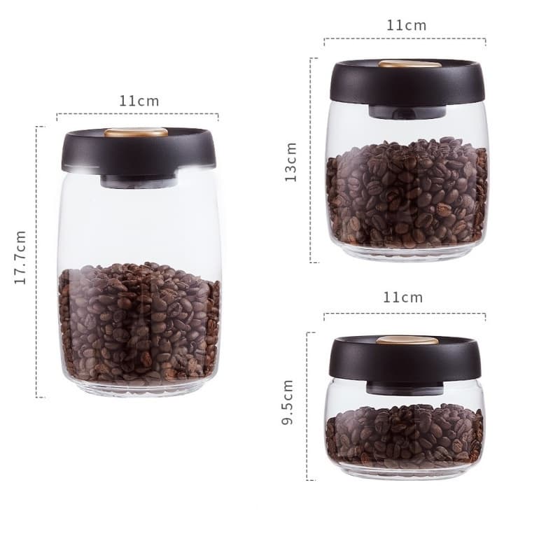 CAFETOWN® โหลแก้วสูญญากาศ แท้จากญี่ปุ่น สำหรับใส่ชา ผงชา และกาแฟ ป้องกันอากาศเข้า Glass Coffee Canister RGGB รูปที่ 3