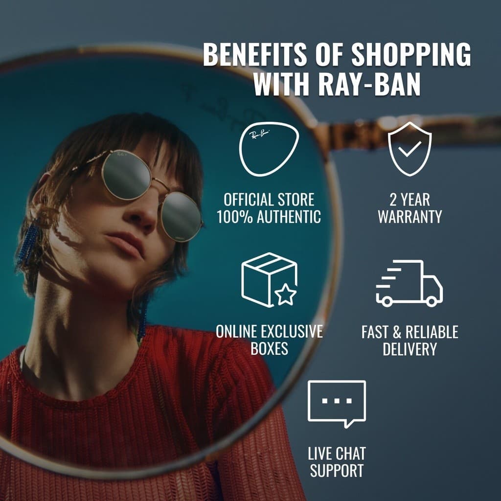 Ray-Ban Clubmaster Metal Sunglasses - RB3716 186/R5 Size 51 แว่นกันแดด รูปที่ 8