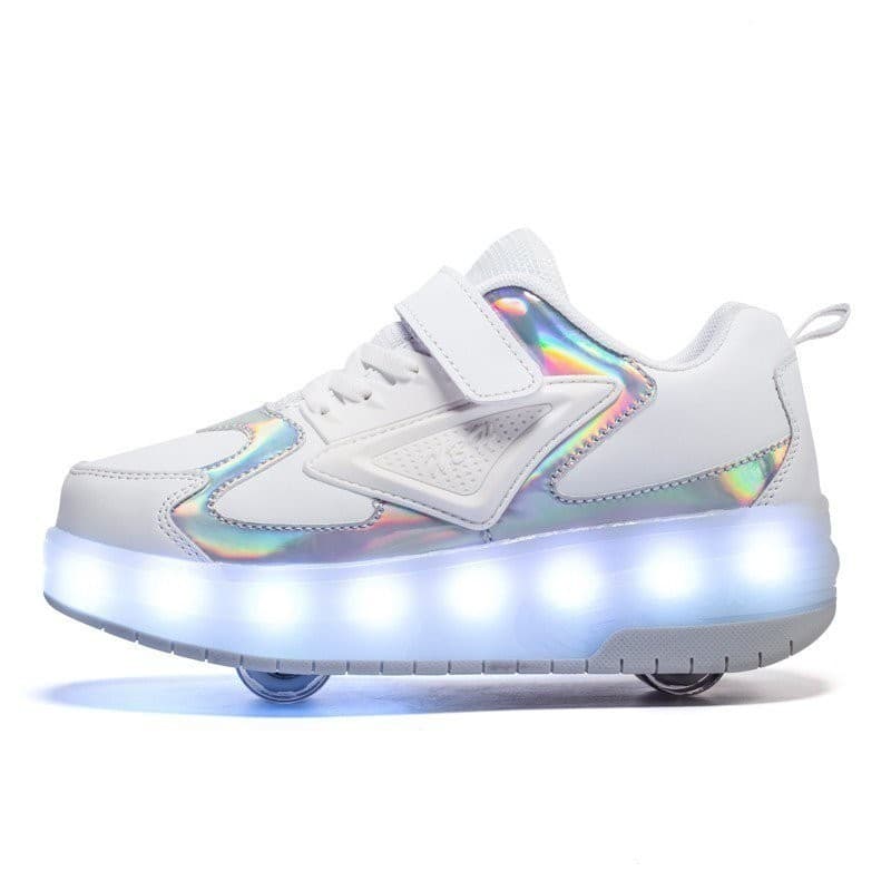 รองเท ้ าสเก ็ ต 2 ล ้ อพร ้ อมล ้ อ 790 ไฟ LED กระพริบรองเท ้ าบนล ้ อแบบชาร ์ จไฟได ้ CD888 รูปที่ 1