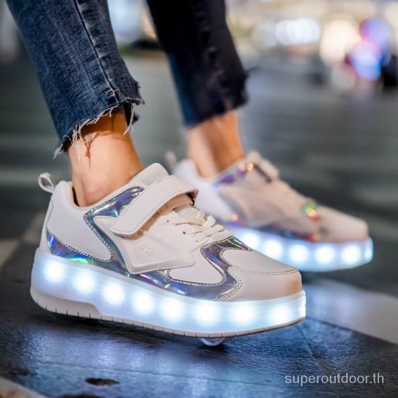 รองเท ้ าสเก ็ ต 2 ล ้ อพร ้ อมล ้ อ 790 ไฟ LED กระพริบรองเท ้ าบนล ้ อแบบชาร ์ จไฟได ้ CD888 รูปที่ 9