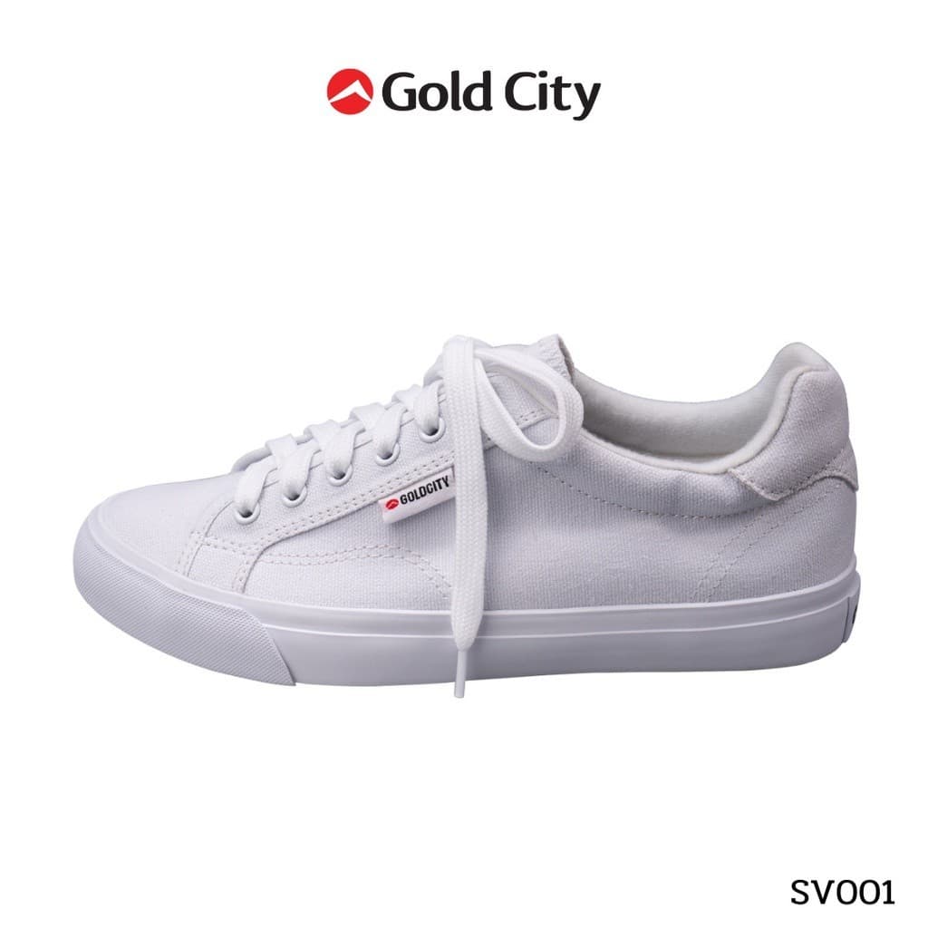 รองเท้าผ้าใบ ผูกเชือก พื้นยางพารา สีดำ SIZE 37-45 ส่งตรงจากโรงงานแท้100% GOLDCITY รุ่น SV001 รูปที่ 5