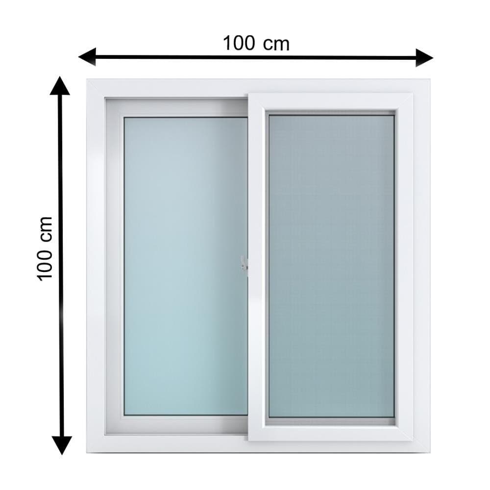 HOFFEN หน้าต่างบานเลื่อน UPVC 100X100 ซม. สีขาว จัดส่งโดย HomePro รูปที่ 1