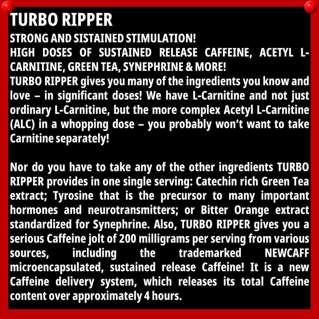 SCITEC NUTRITION Turbo Ripper 100 caps. ช่วยกระตุ้นระะบบเผาพลาญ แฟตเบิร์น Fat burner New Package รูปที่ 4