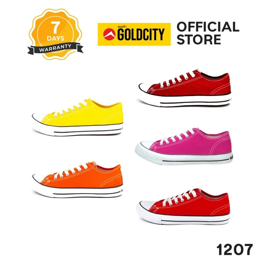 GOLDCITY รองเท้าผ้าใบ แฟชั่น แบบผูกเชือก UNISEX ใส่สบาย น้ำหนักเบา กันลื่น รุ่น 1207 รูปที่ 1