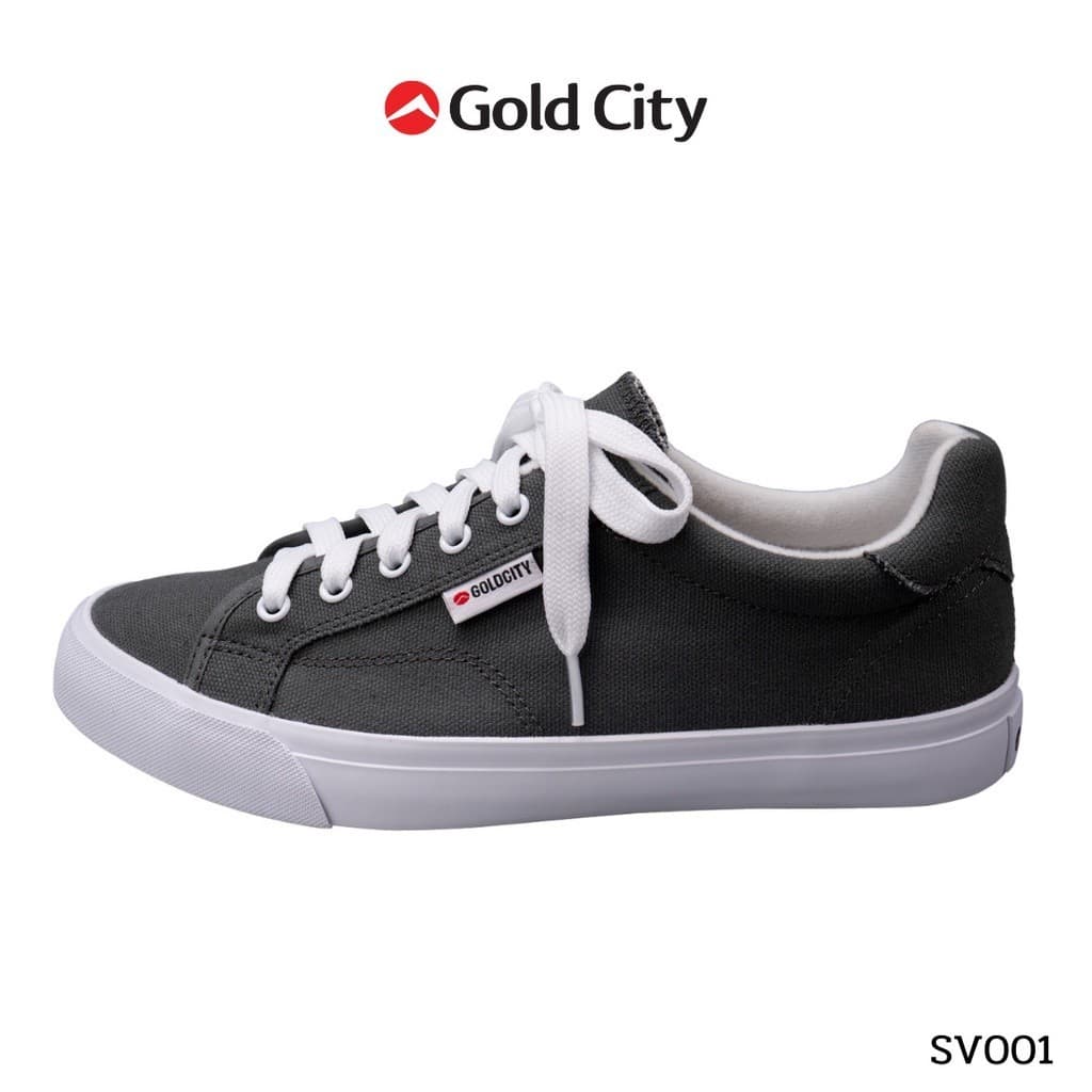 รองเท้าผ้าใบ ผูกเชือก พื้นยางพารา สีดำ SIZE 37-45 ส่งตรงจากโรงงานแท้100% GOLDCITY รุ่น SV001 รูปที่ 8