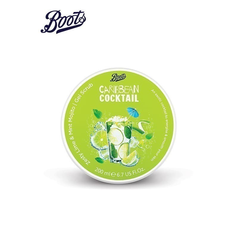 Boots Caribbean Cocktail Zesty Lime & Mint Mojito Gel Scrub 200ML บู๊ทส์ แคริบเบี้ยน ค็อกเทล สครับ เจล รูปที่ 3