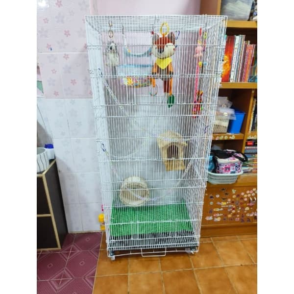 Petzilla กรงนก ลวดหนา กรงชูก้า กรงกระต่าย กรงกระรอก หนูแกสบี้ และสัตว์เลี้ยงอื่นๆ พับได้ พกพาสะดวก * * รูปที่ 9