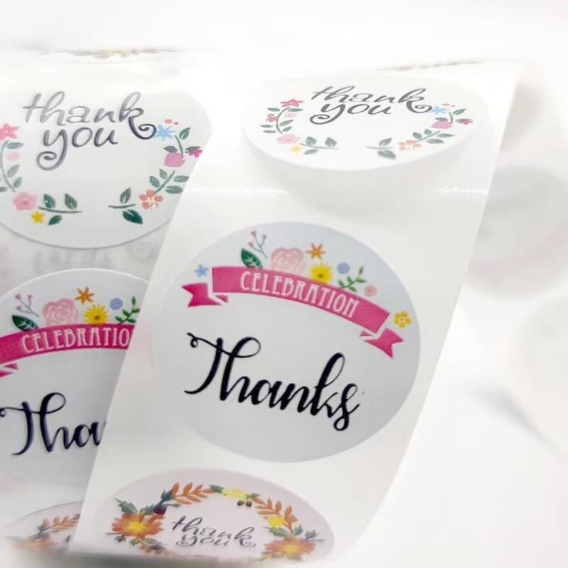 สติ๊กเกอร์ขอบคุณ Thank you Sticker ติดกล่อง ฉลากสินค้า ถุงขนม 500 ดวง/ม้วน Siam Packing รูปที่ 7