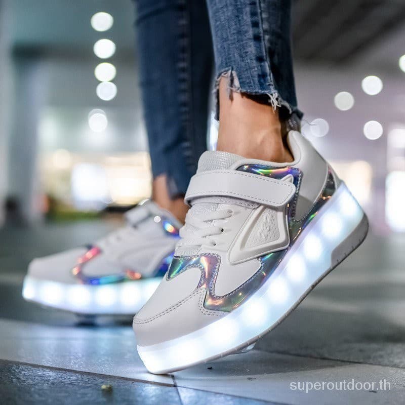 รองเท ้ าสเก ็ ต 2 ล ้ อพร ้ อมล ้ อ 790 ไฟ LED กระพริบรองเท ้ าบนล ้ อแบบชาร ์ จไฟได ้ CD888 รูปที่ 5
